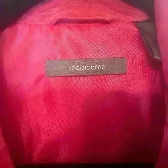 Liz Claiborne Pink Suede Leather Blazer Fully Lined Pockets Med Retail $249 - Picture 4 of 11